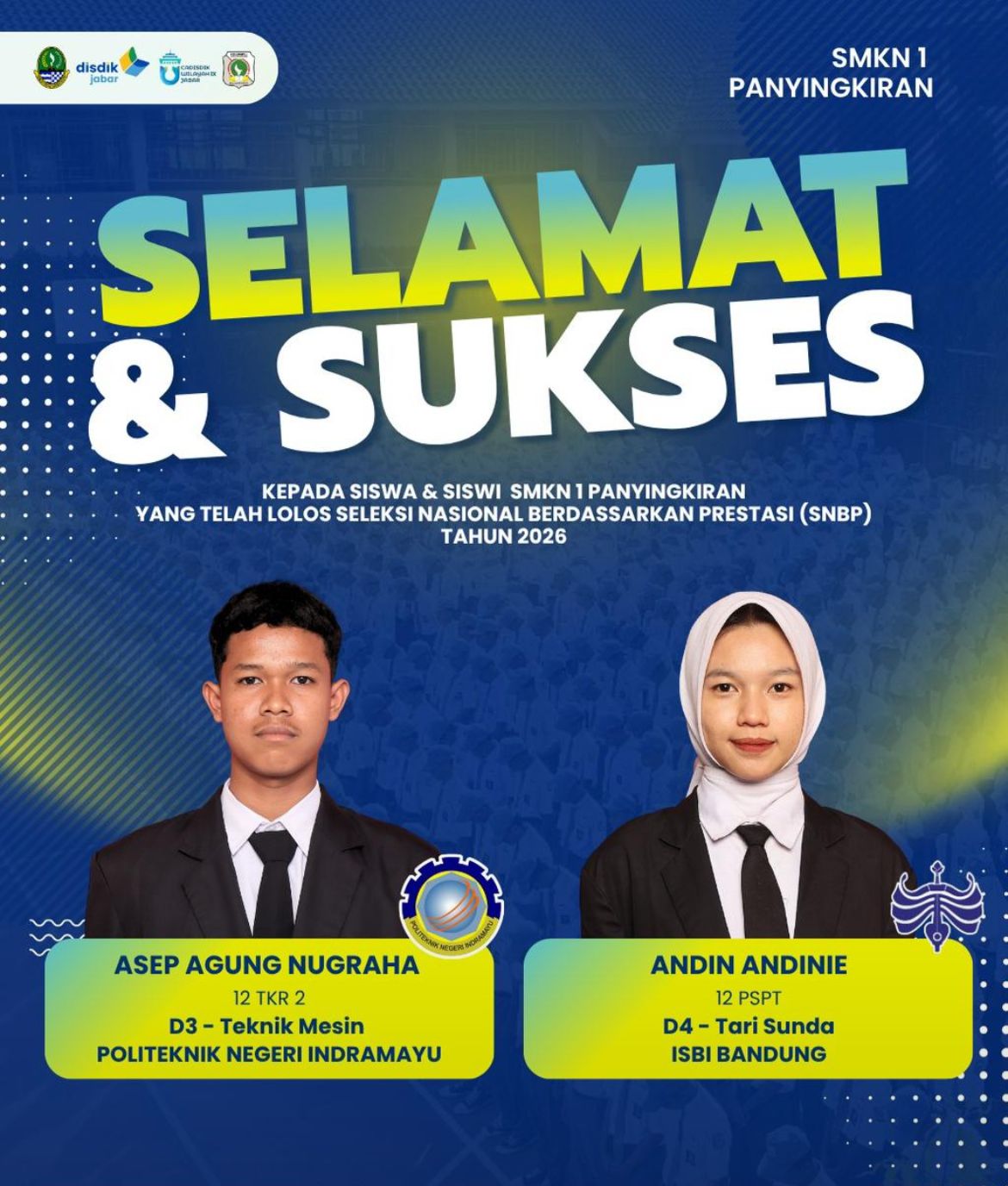 Bangga! Siswa SMK Negeri 1 Panyingkiran Lolos SNBP 2026 ke PTN Favorit